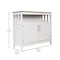 Flash Furniture Mayfield 40in. Buffet and Sideboard w/Dbl Door Storage Cabinet and Open Storage Shelf, Wht w/Walnut NAN-F-HY-B23108-WHWAL-GG - alternate 4